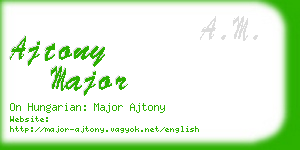 ajtony major business card